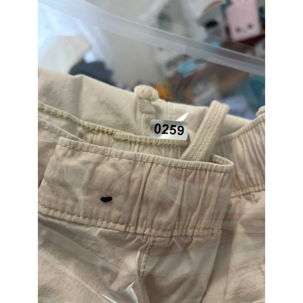 Hollister Adjustable Rise Baggy Cargo Pants Cream Off White Mens XL Wide Leg
